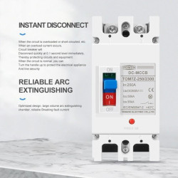 MCCB DC 2P 200A 600V Molded Case Circuit Breaker Panel Surya PLTS